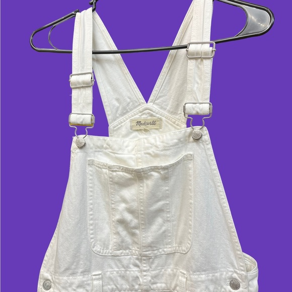 Madewell Straight-Leg Overalls in Tile White Large - Picture 4 of 12